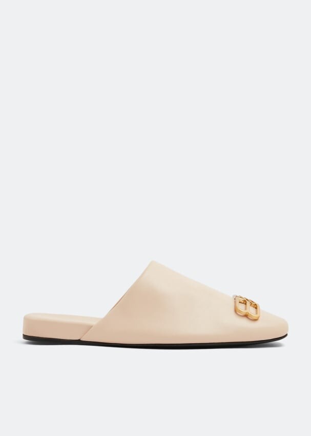 

Мюли BALENCIAGA BB Cosy leather mules, бежевый