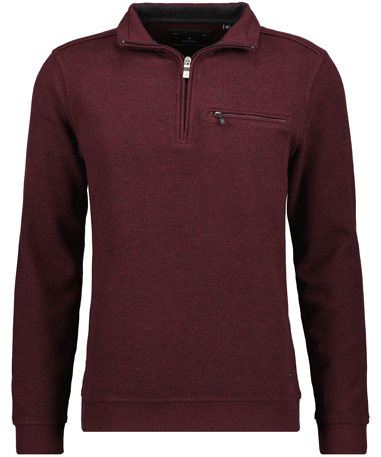Пуловер Ragman Sweatshirt mit Stehkragen und Zip, цвет Barolo