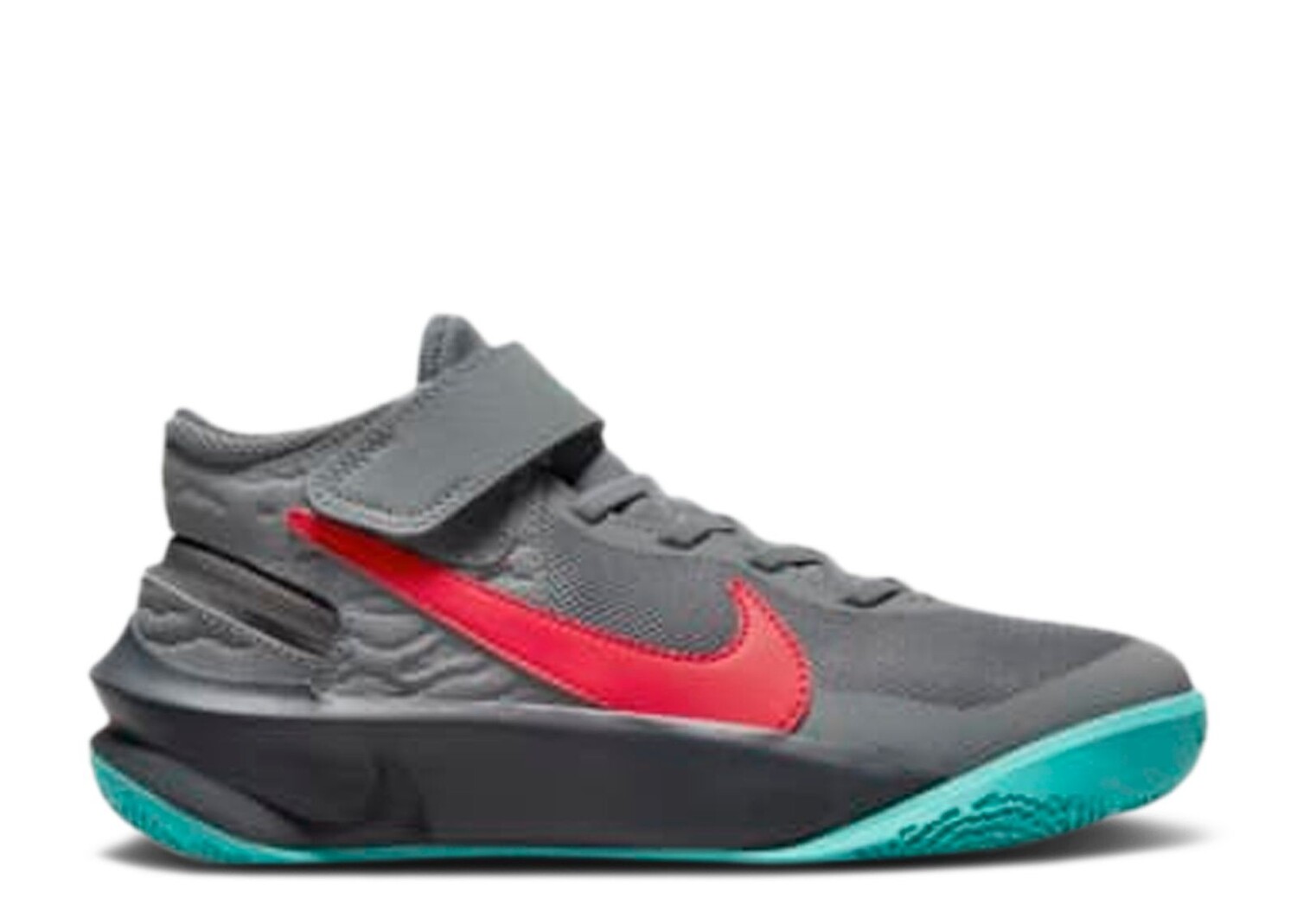 

Кроссовки Nike Team Hustle D10 Flyease Gs 'Smoke Grey Washed Teal Siren Red', серый