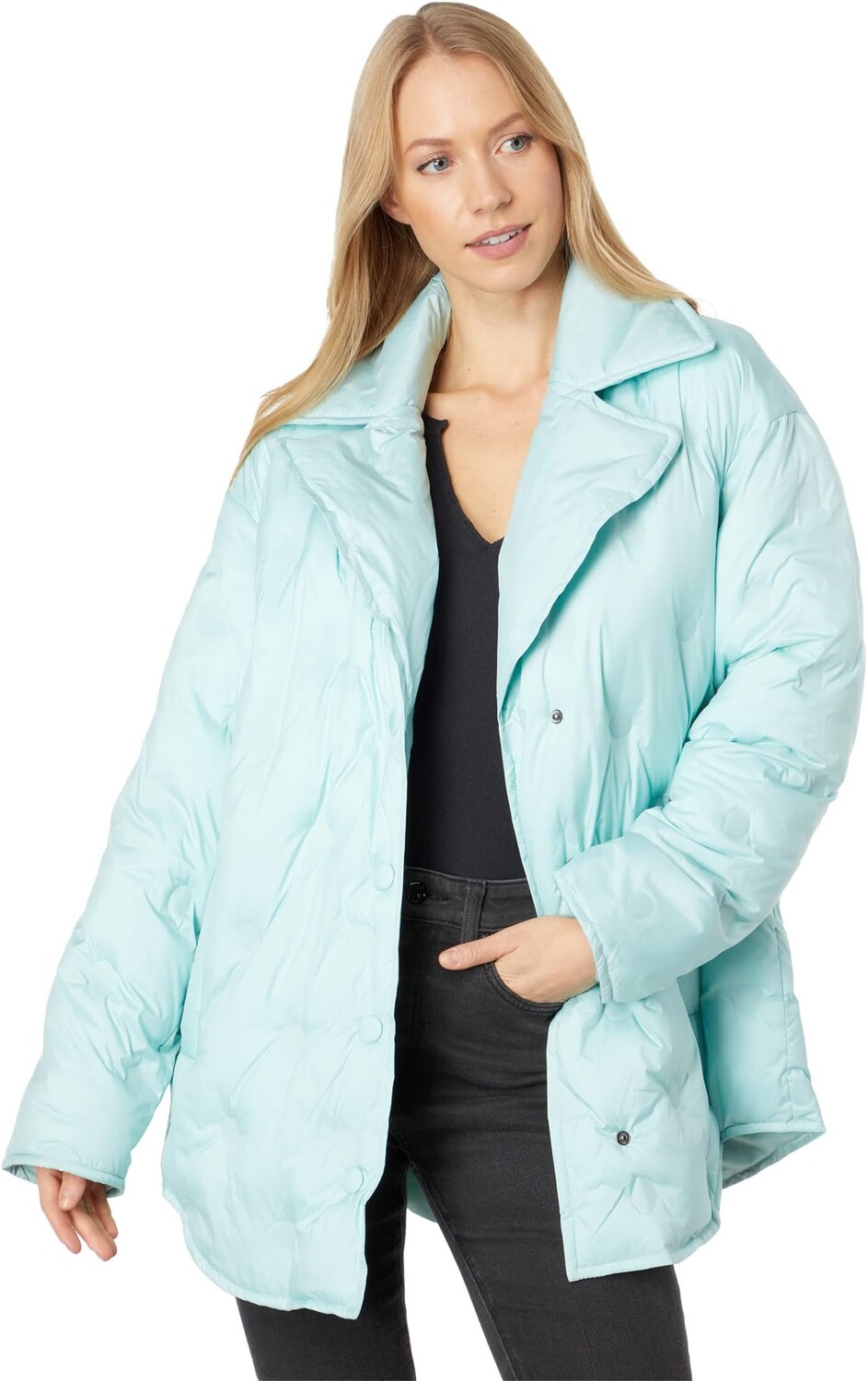 

Куртка Avec Les Filles Cushion Quilted Jacket, цвет Aqua