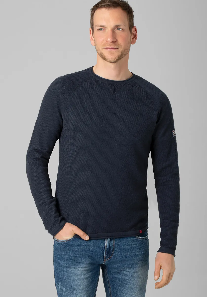 

Вязаный свитер TIMEZONE "Spiral Knit Crewneck", синий