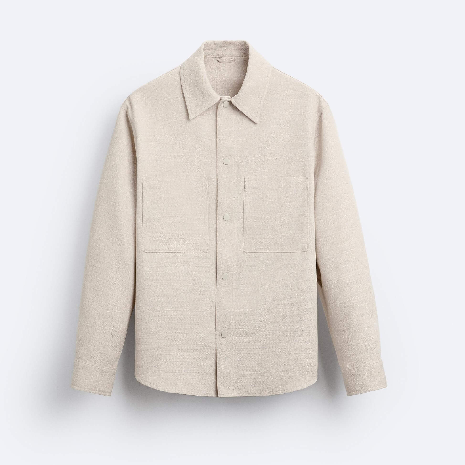 Рубашка верхняя Zara Pockets, бежевый рубашка zara textured with pockets бежевый