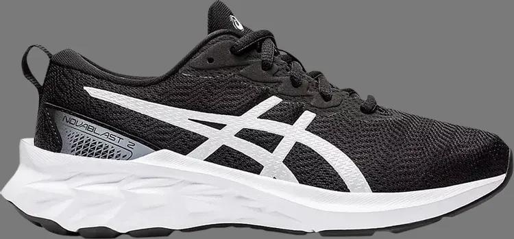 Кроссовки novablast 2 gs 'black white' Asics, черный кроссовки novablast 2 gs black fruit punch asics черный