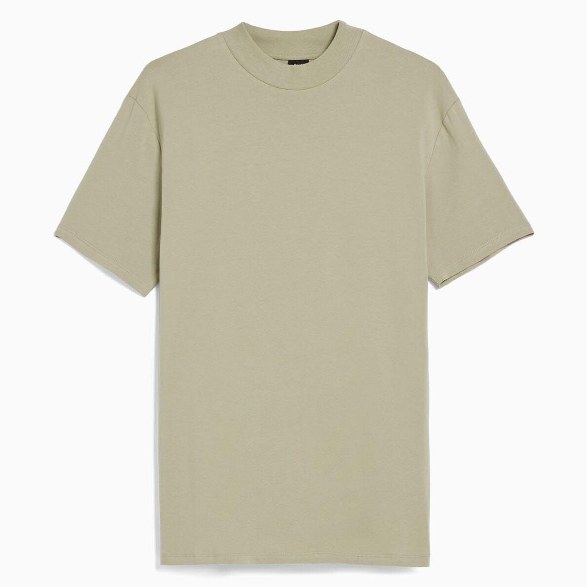 

Футболка Bershka Short Sleeve With High Neck, зеленый