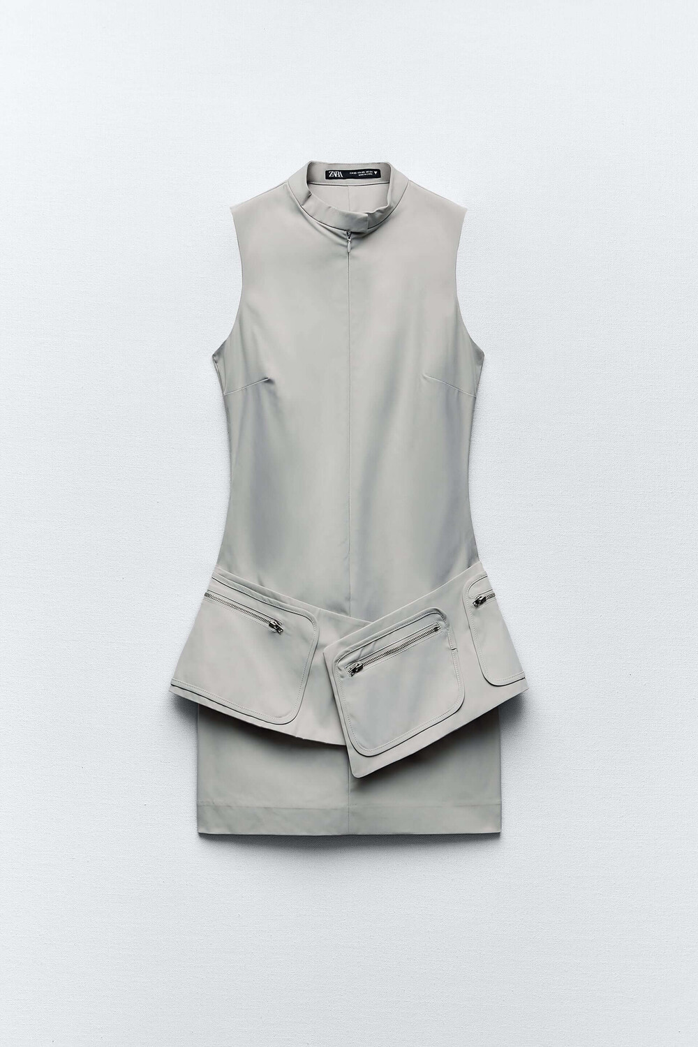 

Платье Zara With Belt And Pockets, каменно-серый