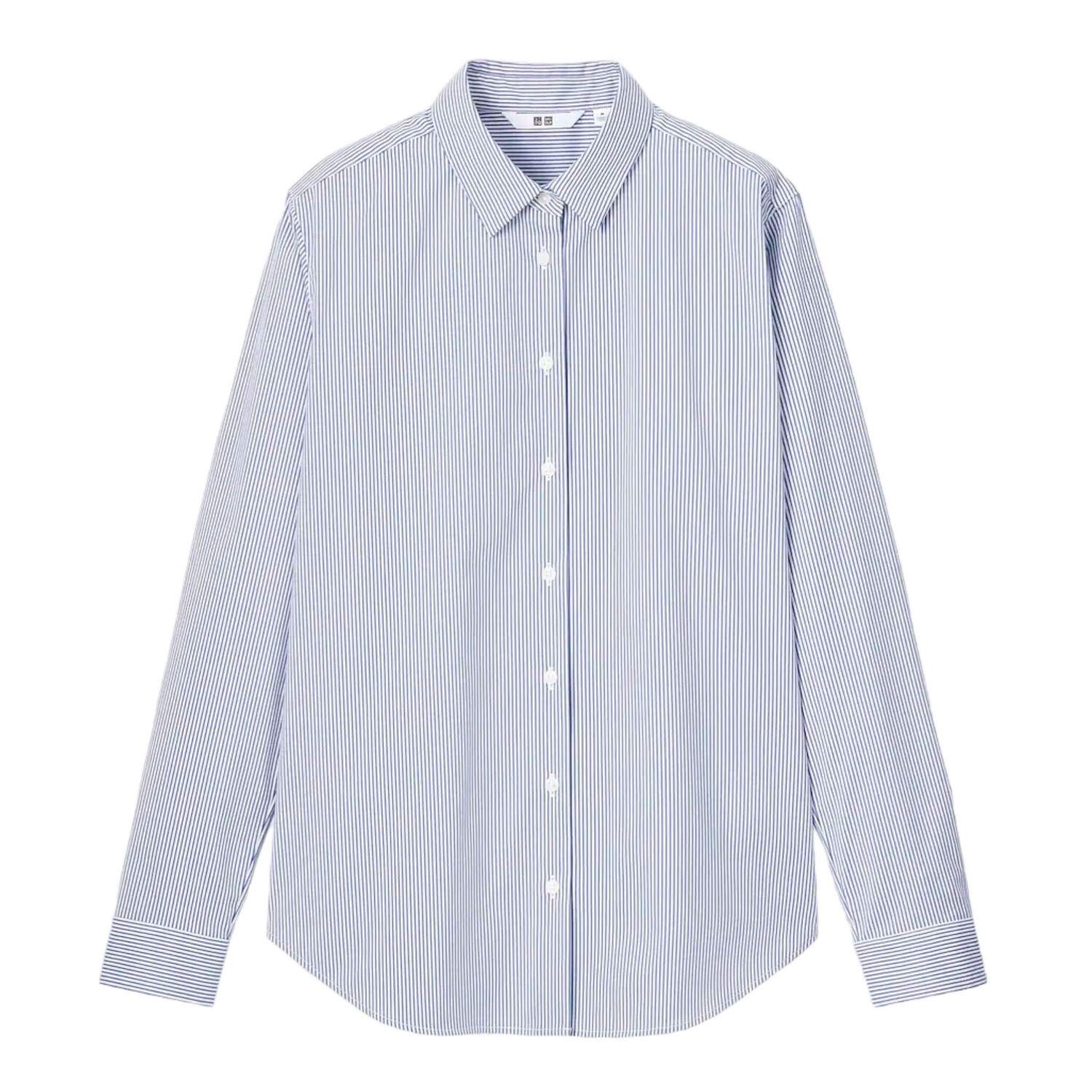 

Рубашка Uniqlo Supima Cotton Stretch Broadcloth Striped Long Sleeved, голубой