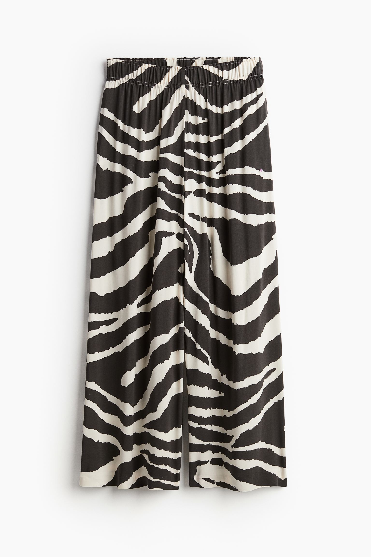 Брюки H&M Crop Pull-on Zebra Print, темно-серый