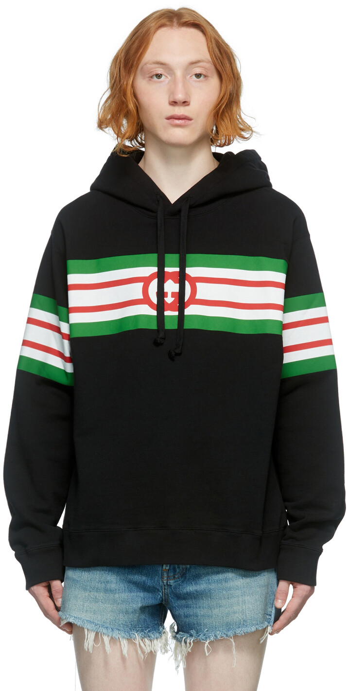 

Черный худи с логотипом Interlocking G Gucci