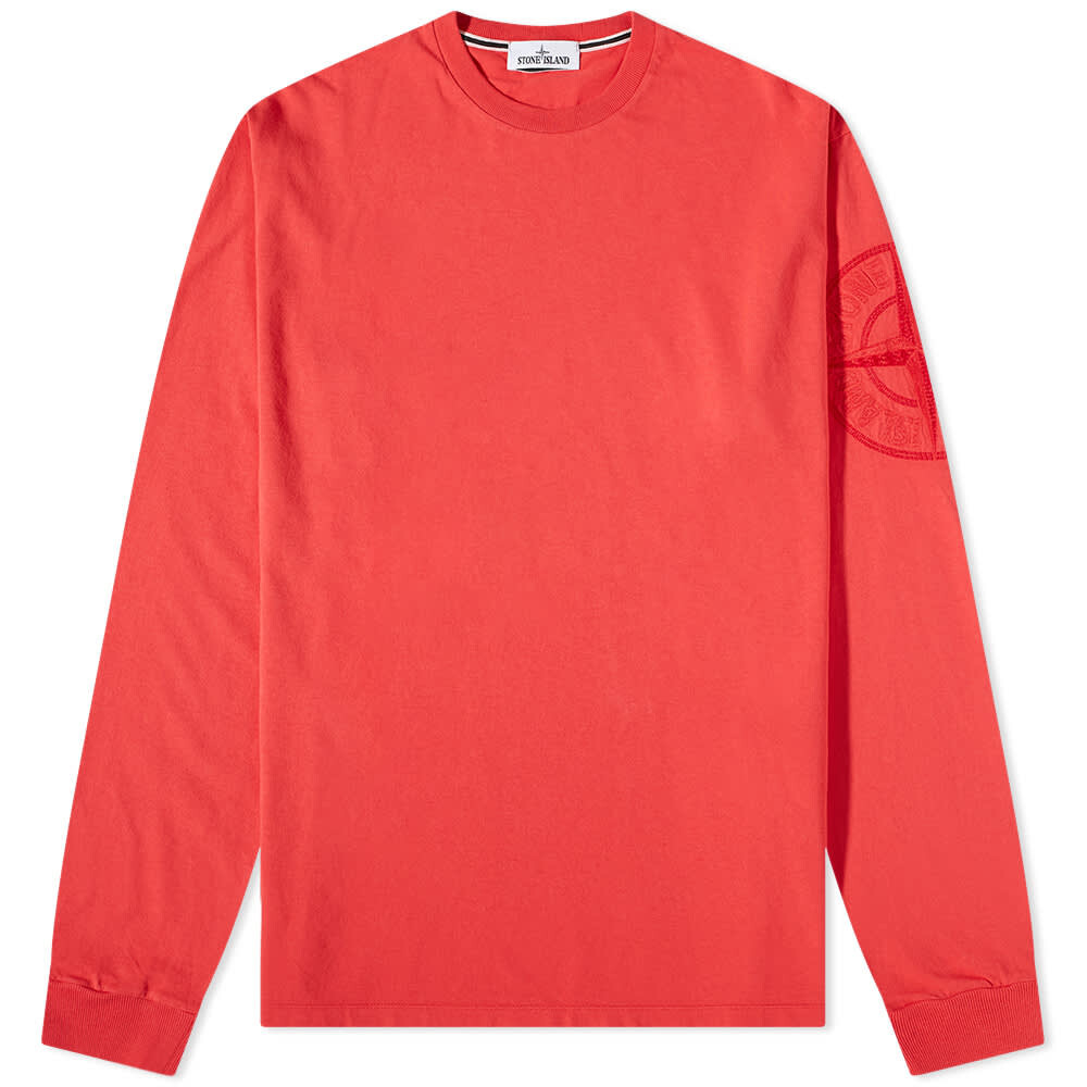 

Футболка Stone Island Long Sleeve Total Sleeve Logo Tee, Красный
