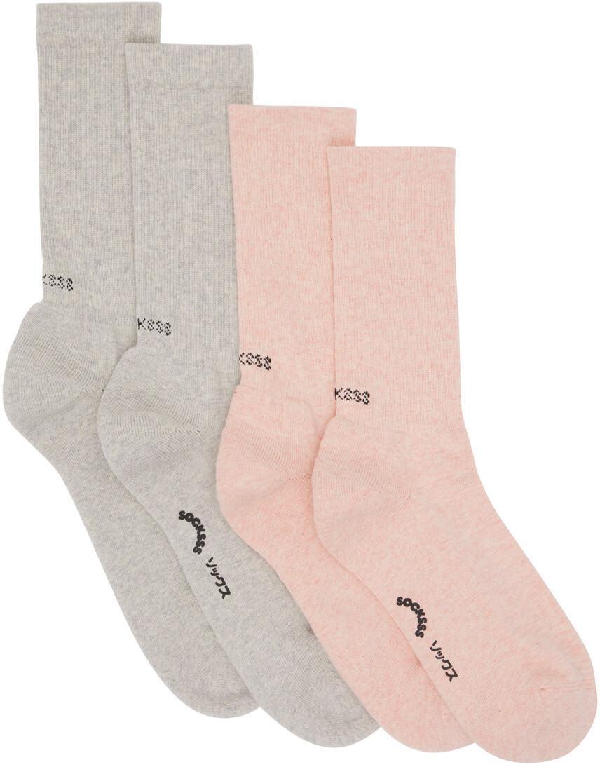 

Набор из двух пар серо-розовых носков SOCKSSS