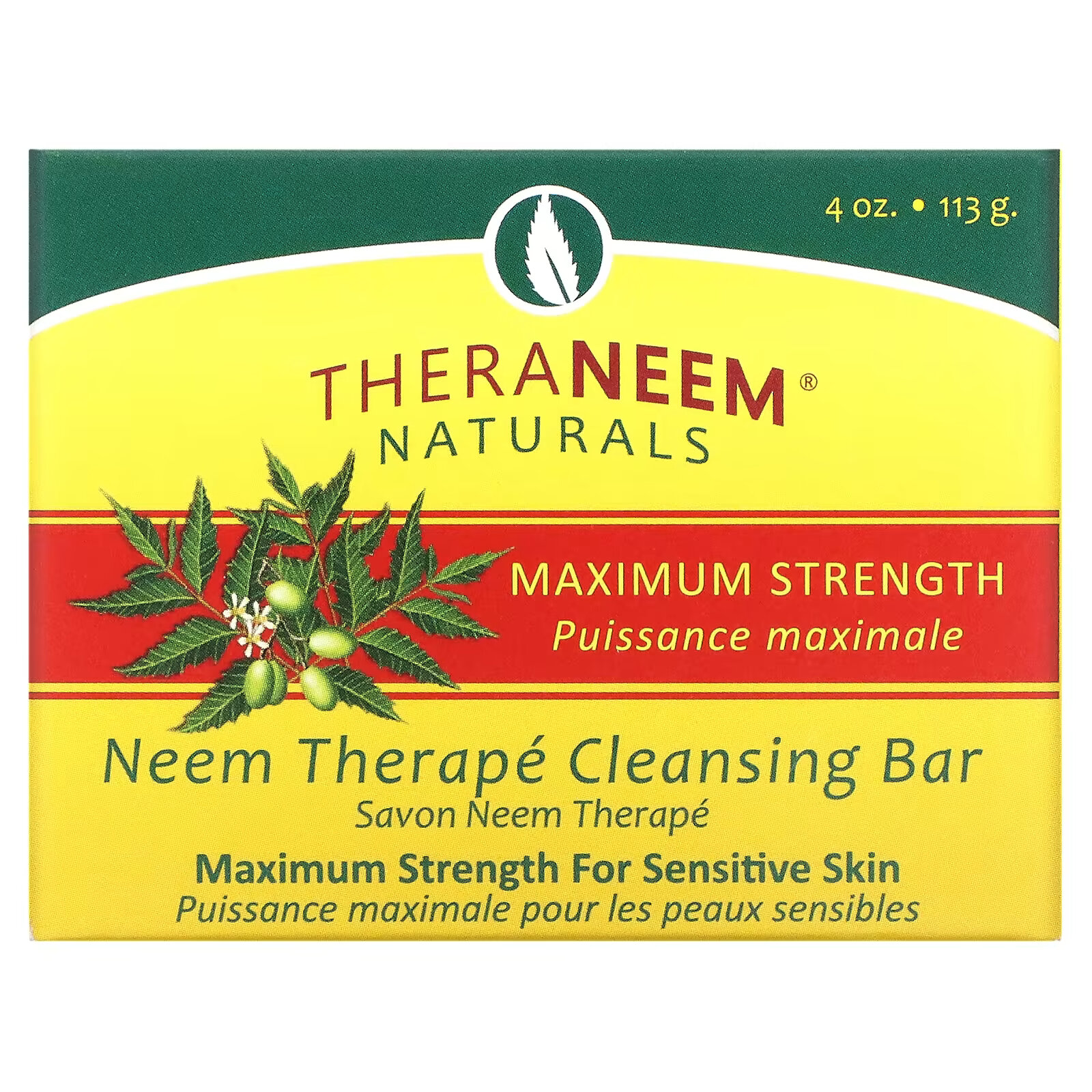 Organix South, TheraNeem Naturals, Neem Therapé, очищающее мыло, максимальная сила действия, 113 г (4 унции)
