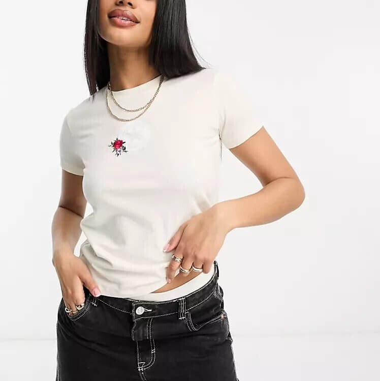 

Футболка Converse Floral Embroidery, бежевый