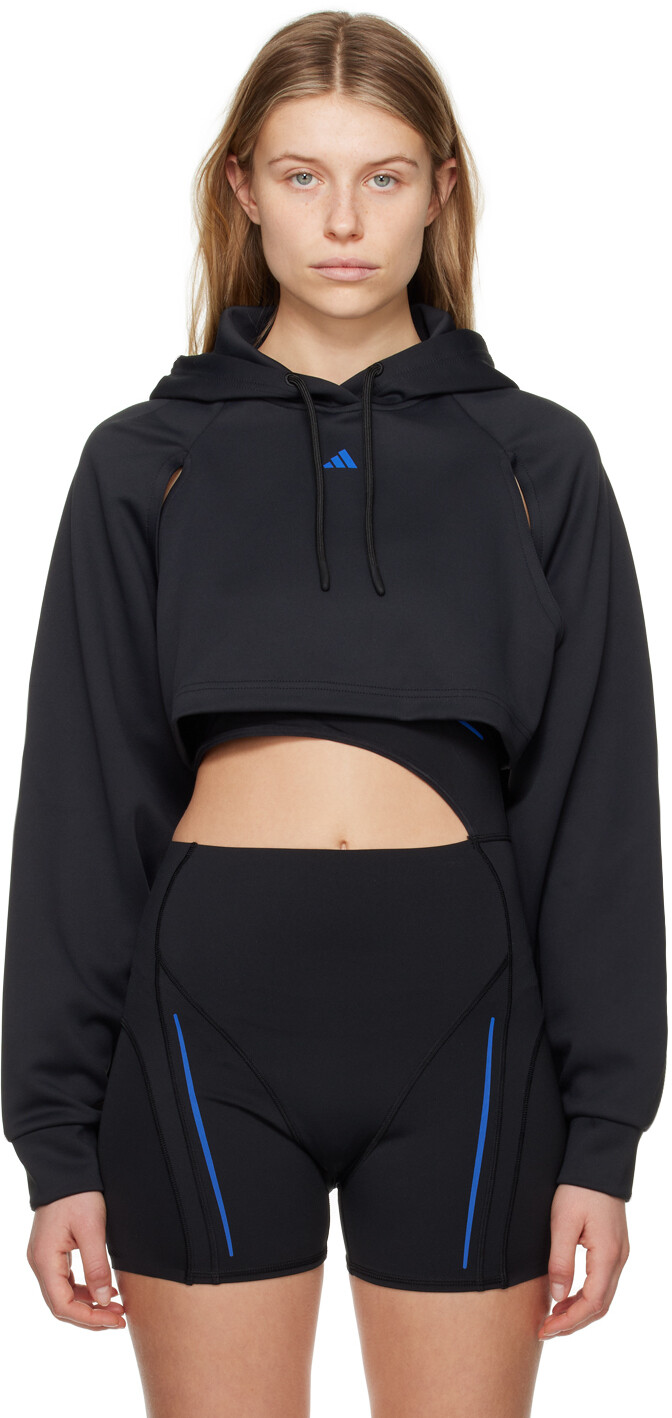 

Черный худи с принтом adidas Originals