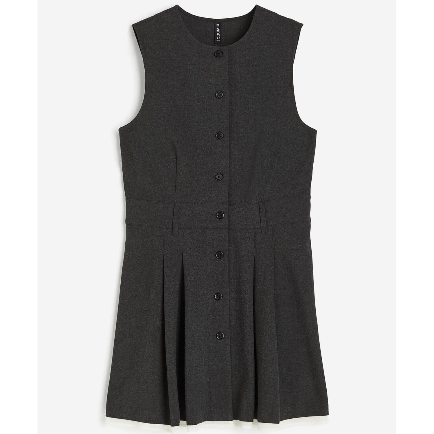 Платье H&M Pleat-detail, темно-серый
