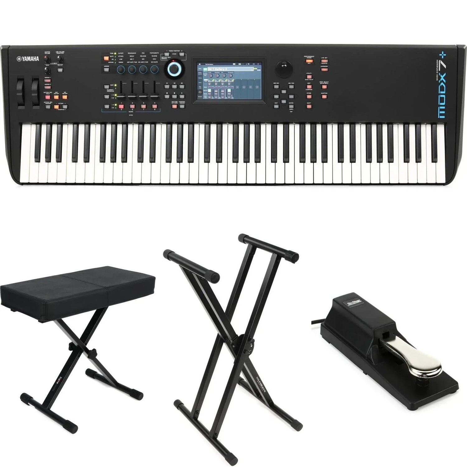 

Комплект полувзвешенных клавишных синтезаторов Yamaha MODX7+ 76 Essentials Essentials Bundle