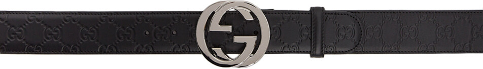 

Черный ремень G с тиснением Gucci