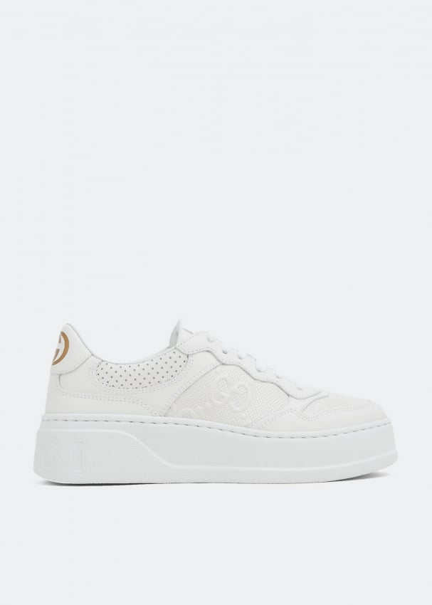 Кроссовки GUCCI GG embossed sneakers, белый кроссовки gucci ace gg embossed white белый