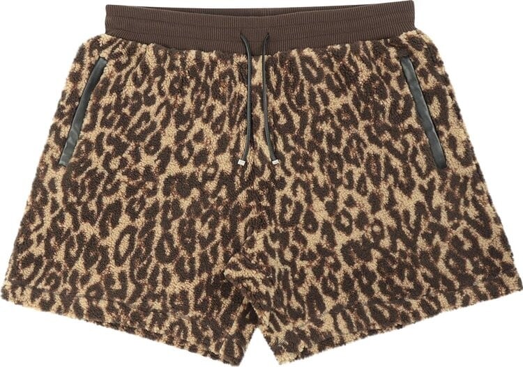 

Шорты Amiri Printed Leopard Polar Fleece Shorts 'Brown/Tan', коричневый