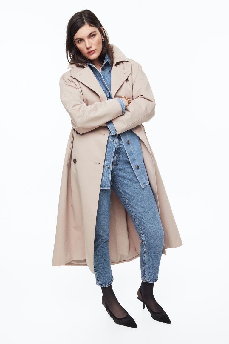 

Узкие джинсы с высокой щиколоткой Mom H&M, синий деним