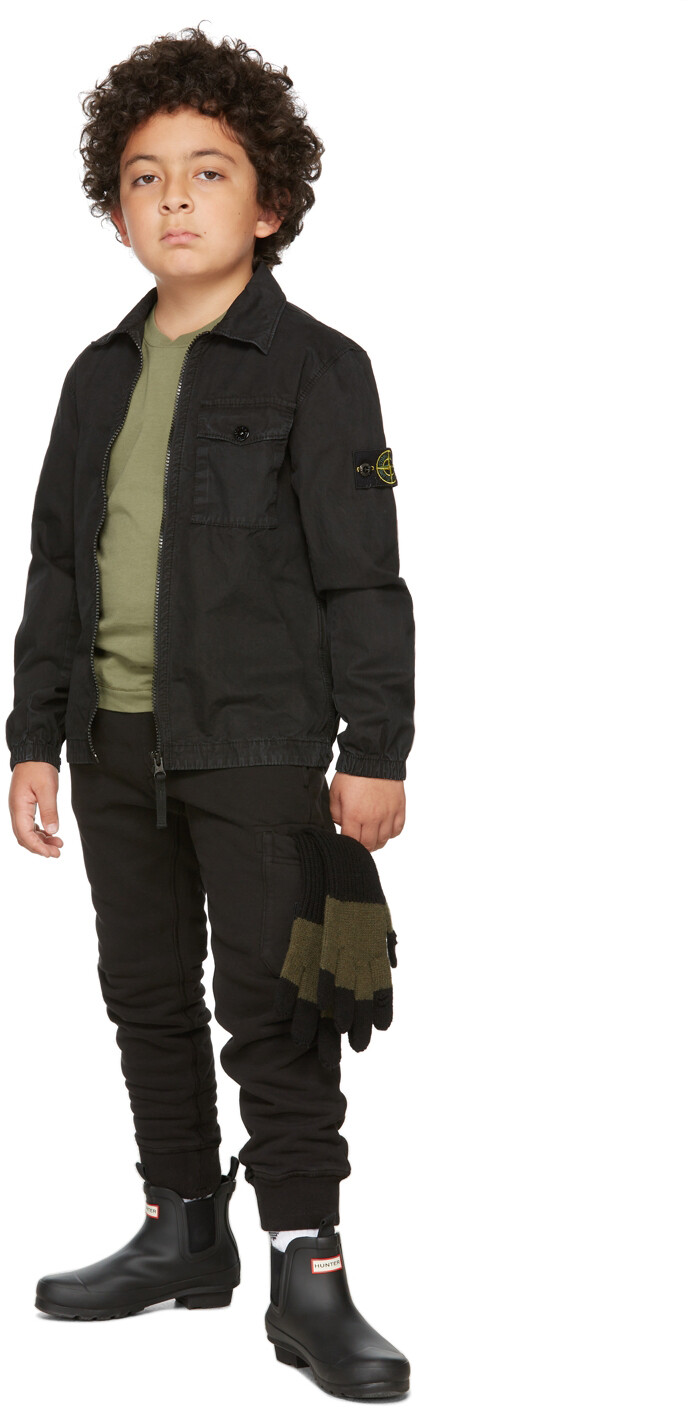 

Детская зеленая футболка с логотипом Stone Island Junior