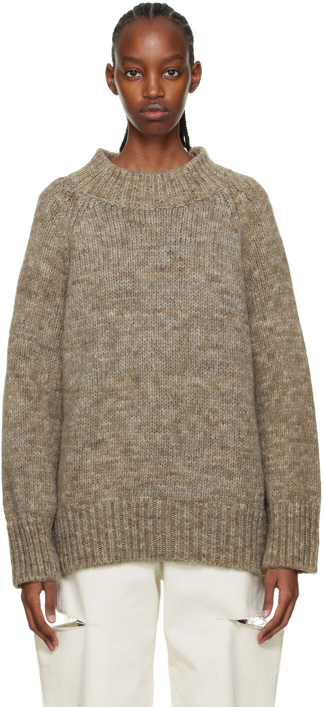 

Серо-коричневый свитер с растительным принтом Maison Margiela