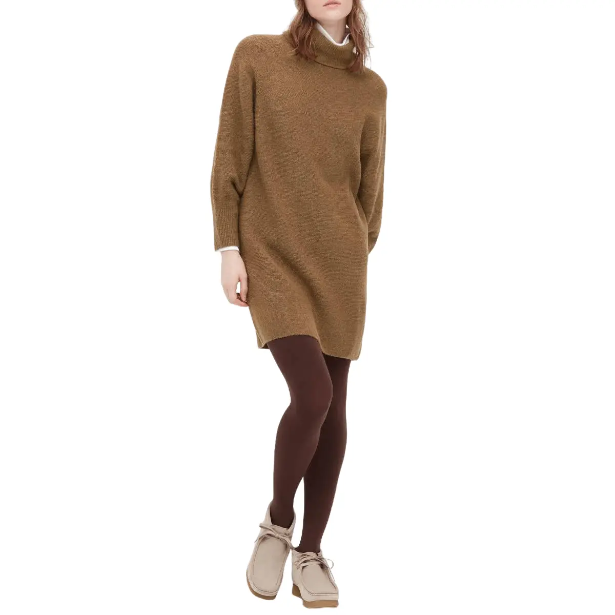 

Платье-водолазка Uniqlo, коричневый