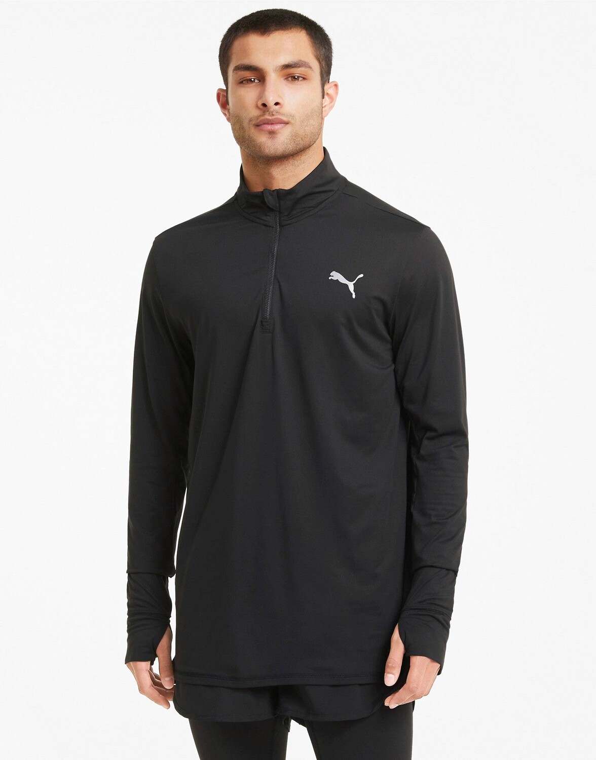 

Черный топ на молнии 1/4 Puma Running Favorite