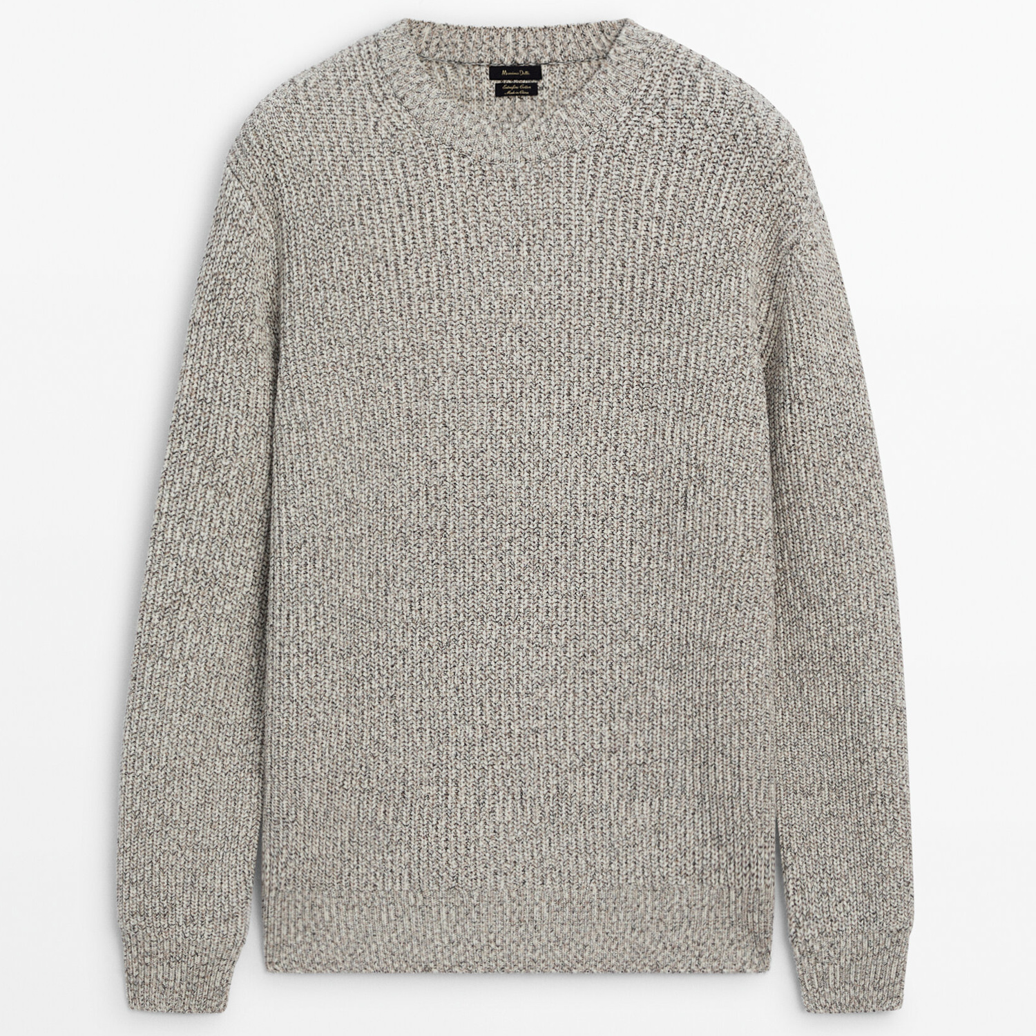 Свитер Massimo Dutti Cotton Blend Knit, кремовый свитер massimo dutti wide placket кремовый