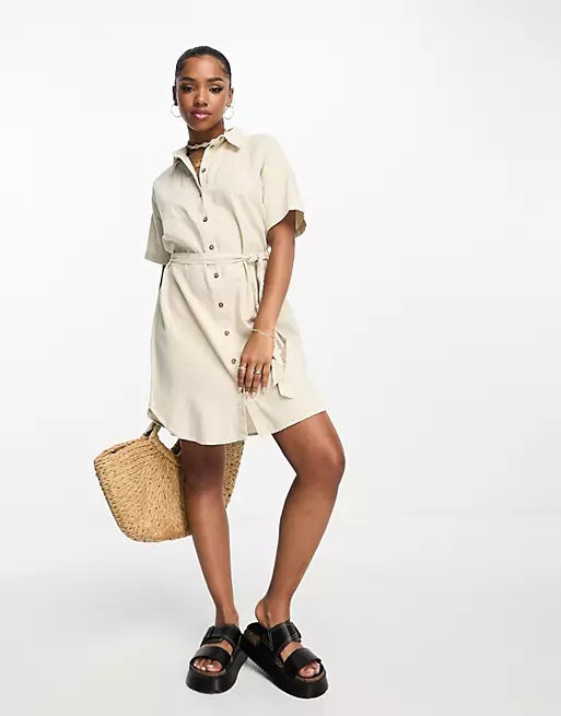 

Платье-рубашка Vero Moda, бежевый