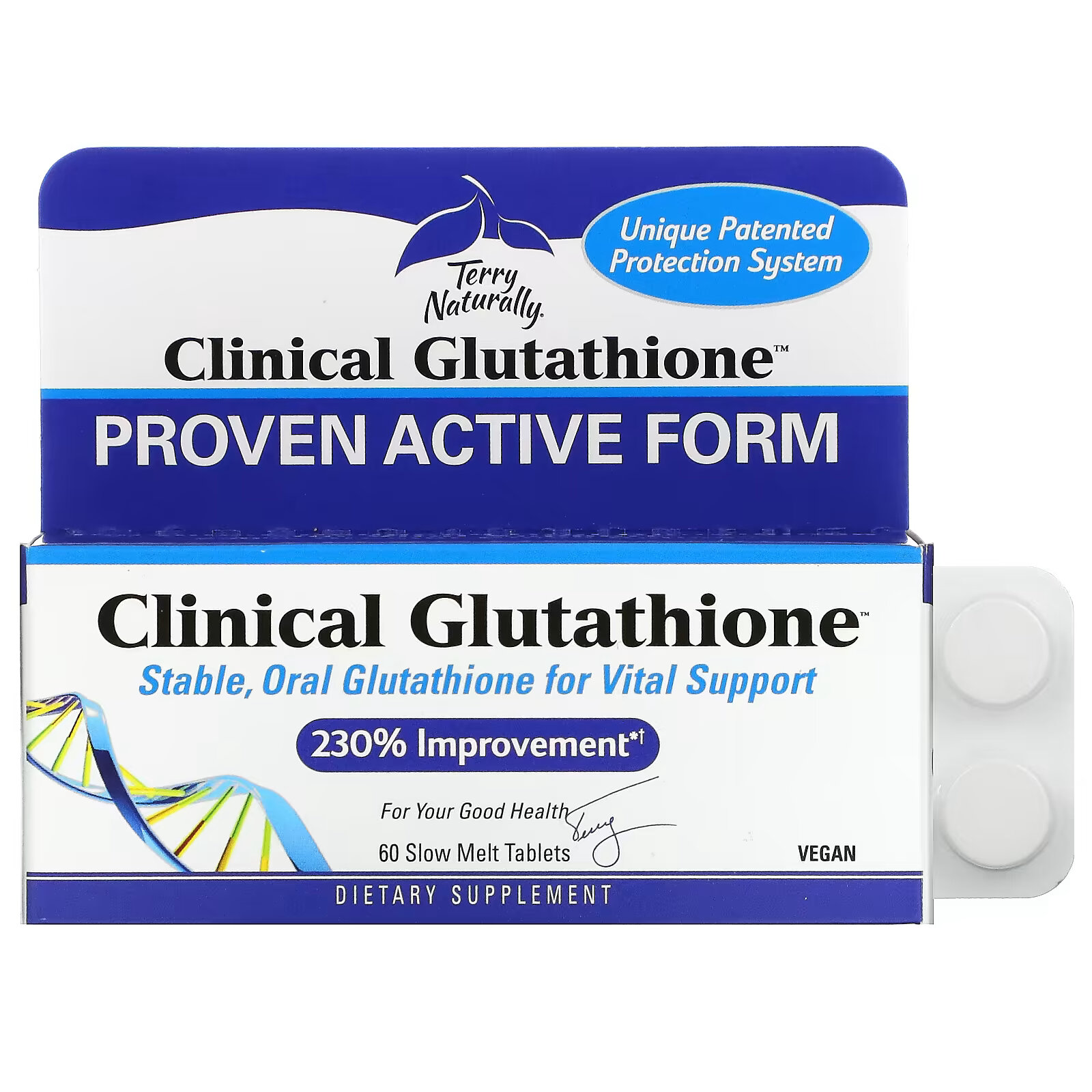 Terry Naturally, Clinical Glutathione, 60 медленно растворяемых таблеток terry naturally clinical opc heart 60 капсул