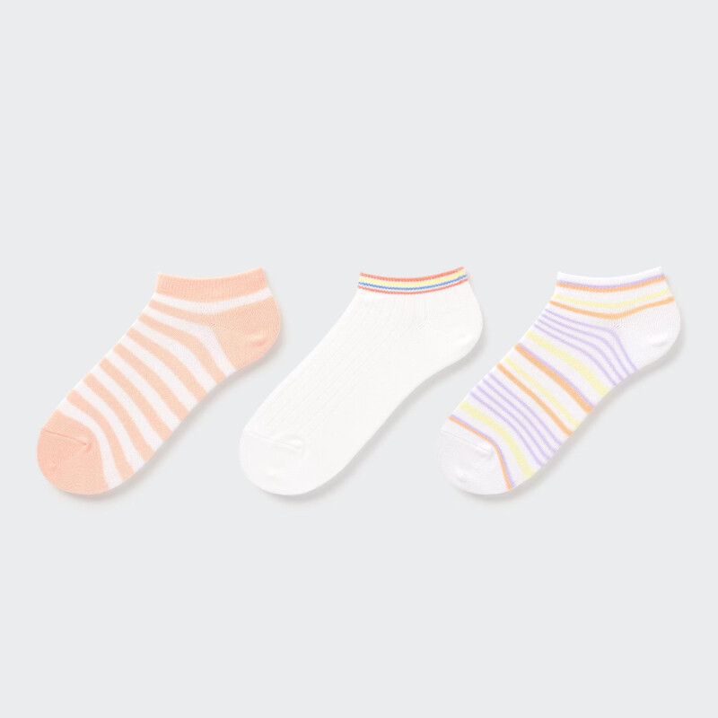 

Набор носков Uniqlo Girls Striped Short (three Pairs), светло-оранжевый