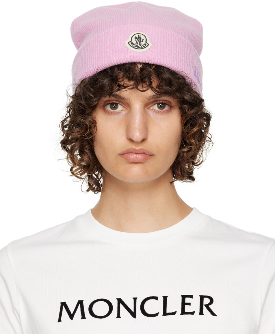 

7 Moncler FRGMT Hiroshi Fujiwara Розовая шапка Moncler Genius