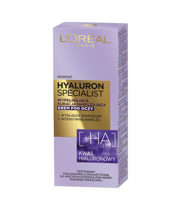 цена L'Oreal Paris Крем для глаз Hyaluron Specialist наполняющий увлажняющий уход 15мл