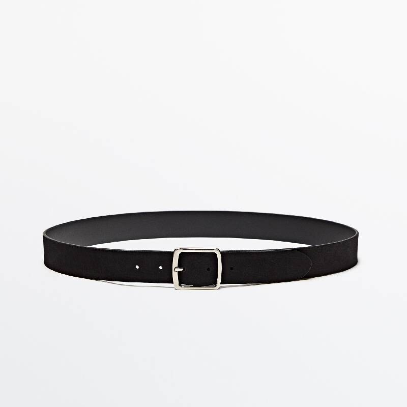 

Ремень Massimo Dutti Suede Leather, черный