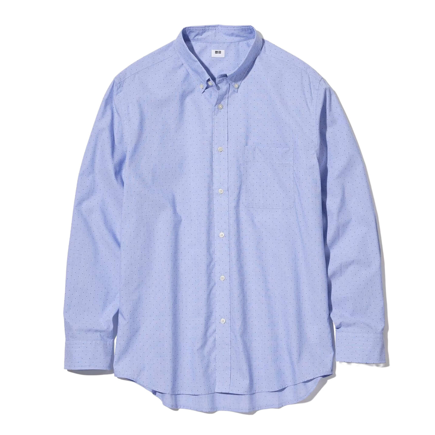 

Рубашка Uniqlo Extra Fine Cotton Broadcloth Regular Fit Printed, голубой