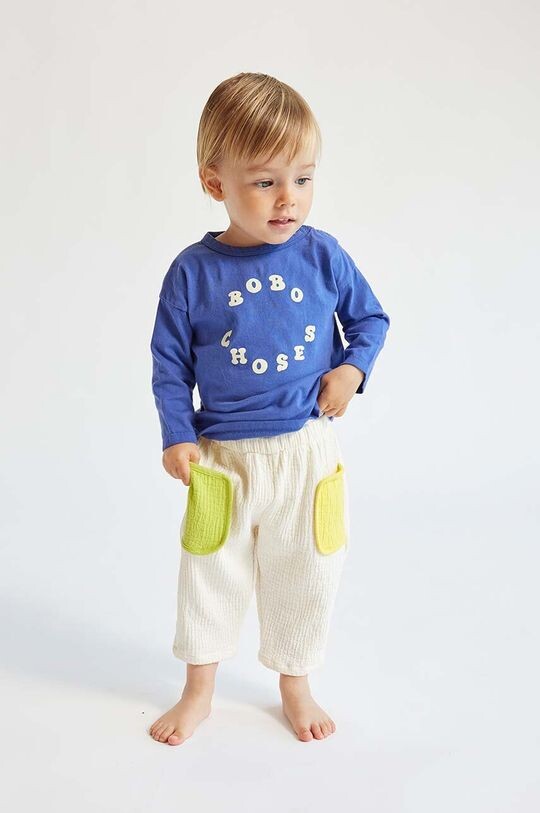 

Хлопковые брюки для новорожденных Bobo Choses, бежевый