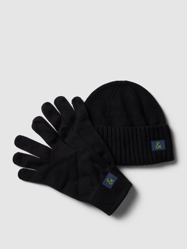

Комплект шапка и перчатки модель "ФАНО" Jack & Jones, черный