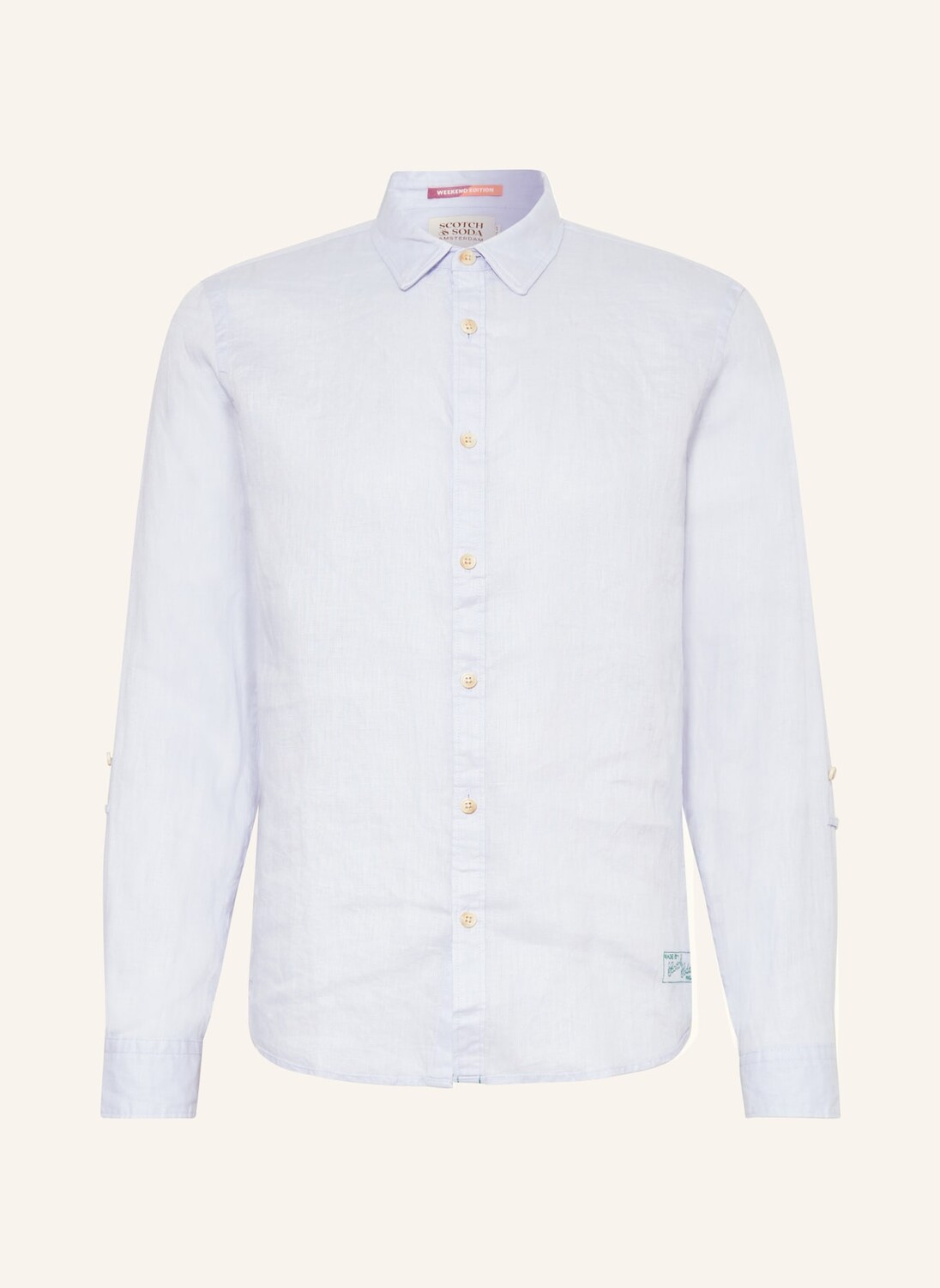 

Льняная рубашка комфортного кроя Scotch & Soda, голубой