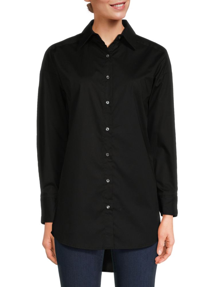 Рубашка на пуговицах Flalanry с высоким и низким вырезом J.Mclaughlin, черный