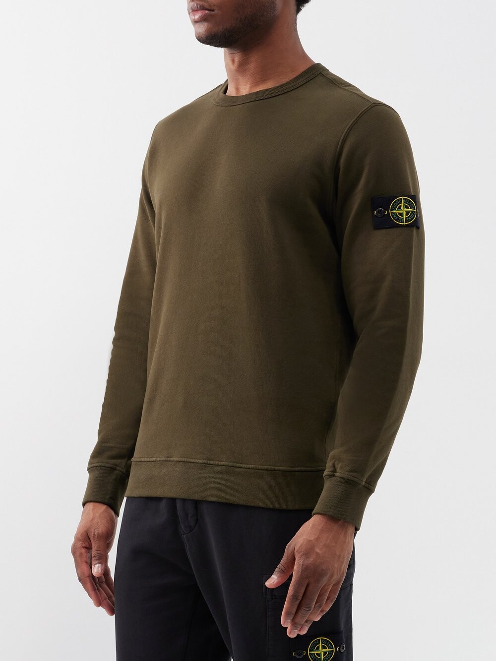 

Толстовка из хлопкового джерси с нашивкой-логотипом Stone Island, зеленый
