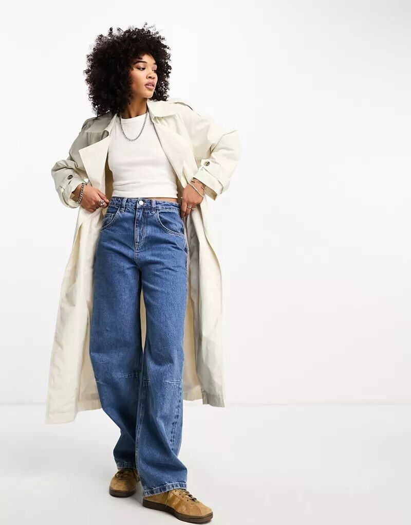 

Длинный тренч Bershka с камнями