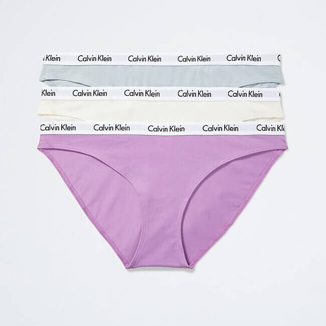 

Набор трусов Calvin Klein Carousel Cotton, 3 предмета, фиолетовый/голубой/белый