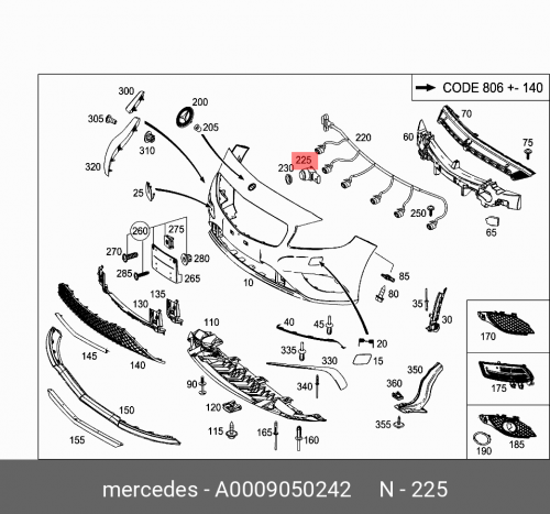Датчик pts / abstandssensor A0009050242 MERCEDES-BENZ датчик массового расхода воздуха mercedes benz a6519050500