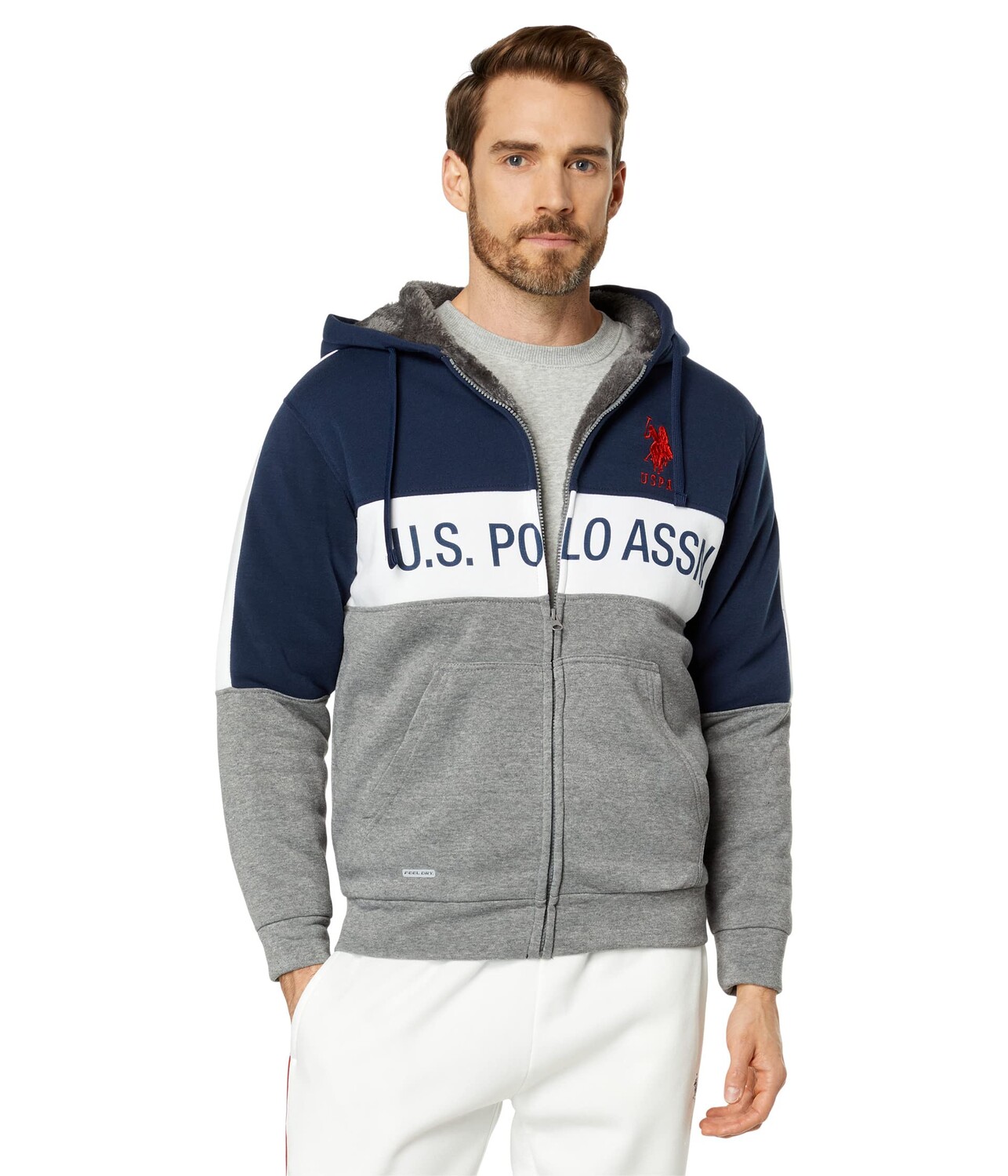 

Худи U.S. POLO ASSN., Wordmark Team Hoodie, Серый