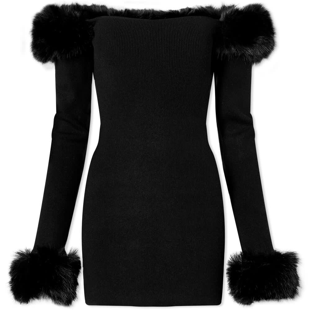

Платье Danielle Guizio Faux Fur Off The Shoulder Mini Dress