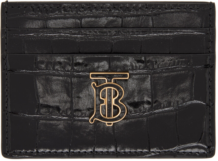 

Черная визитница под крокодила Burberry