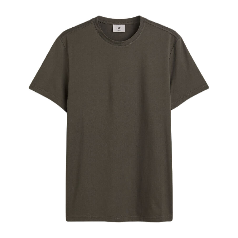 

Футболка H&M Slim Fit Pima Cotton, коричневый
