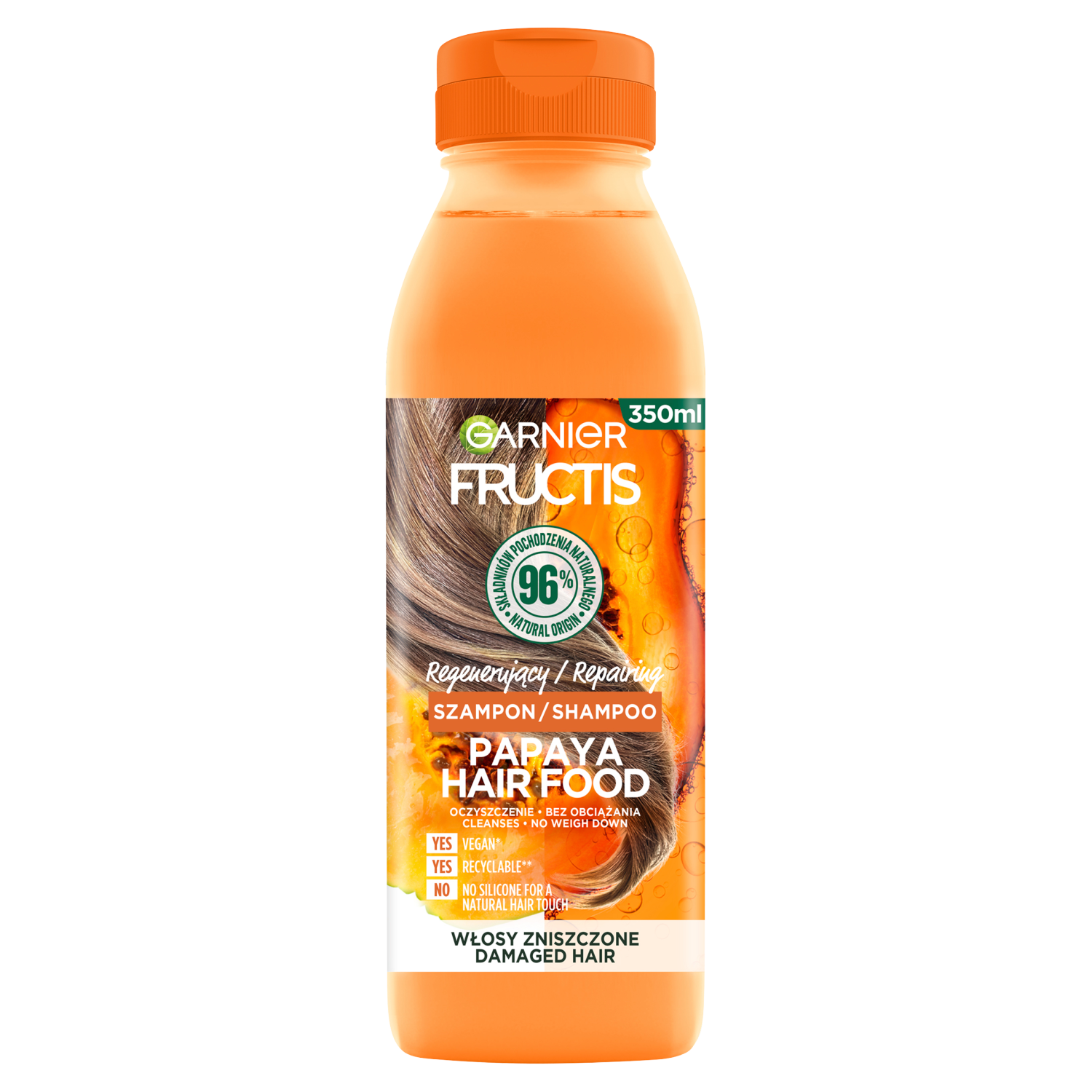 Garnier Fructis Papaya Hair Food регенерирующий шампунь для волос, 350 мл кондиционер для волос fructis hair food acondicionador papaya reparadora garnier 350 ml