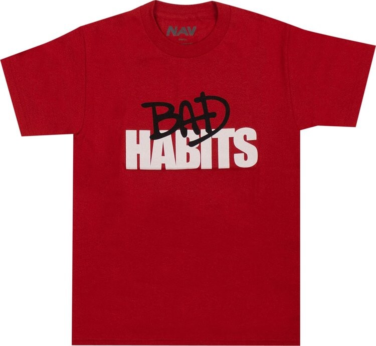 

Футболка Vlone x Nav Bad Habits Drip Short-Sleeve T-Shirt 'Red', красный