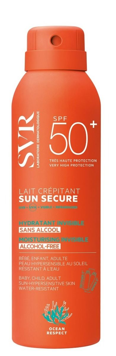 SVR Sun Secure Lait Crepitant SPF50+ защитная пена с фильтром, 200 ml